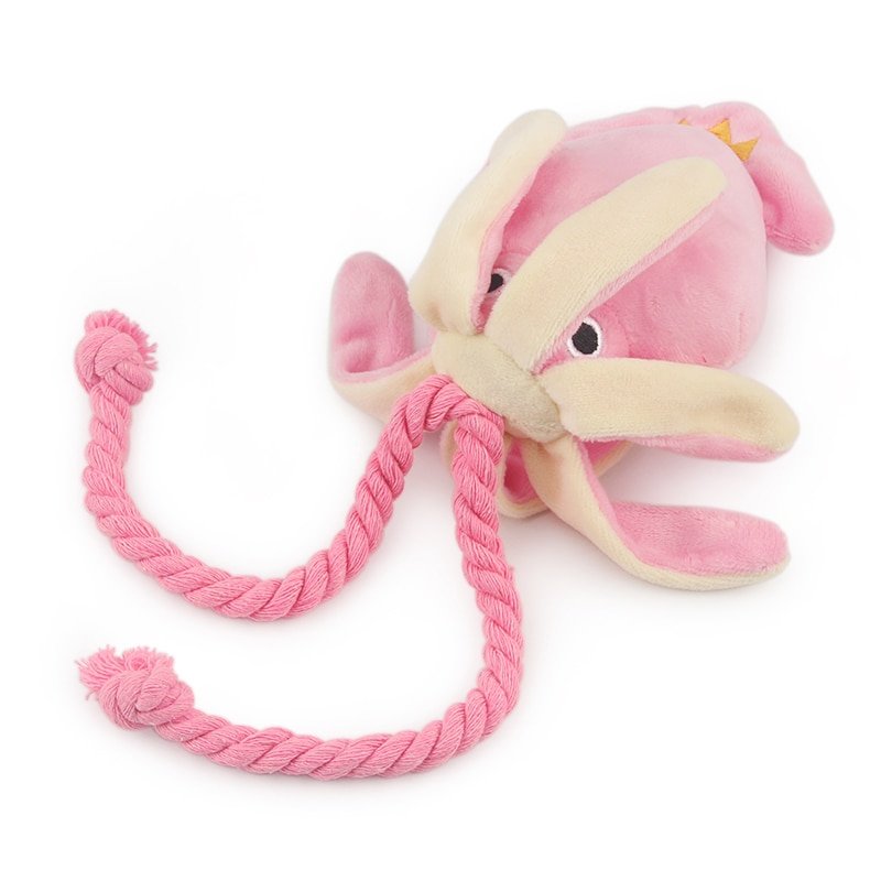 Plush Pink Squid Dog Toy