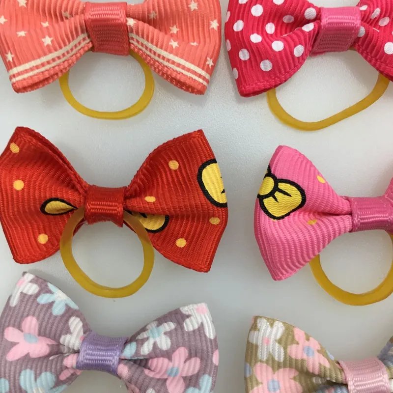 Colorful Pet Hair Bows Set