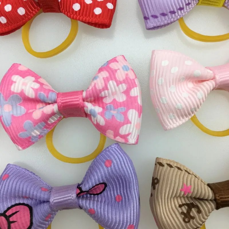 Colorful Pet Hair Bows Set