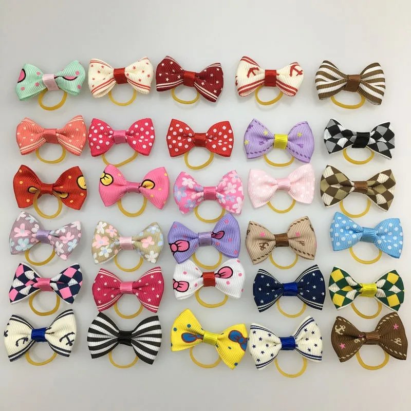 Colorful Pet Hair Bows Set