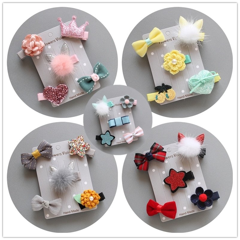 Dog's Kawaii Hair Clips 5 Pcs Set