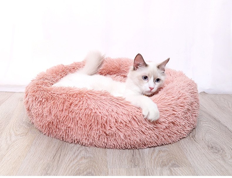 Pet's Round Shaped Fluffy Bed