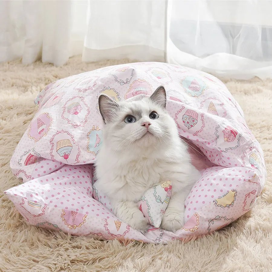 Warm Cat Sleeping Bag with Pillow